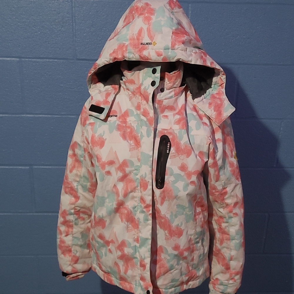 GEMYSE Girl’s XL (14/16) Mountain Waterproof Ski Jacket - Pink Floral